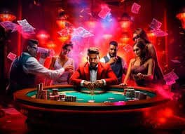 Layar aksi pemain menampilkan tombol Check, Bet, dan Fold