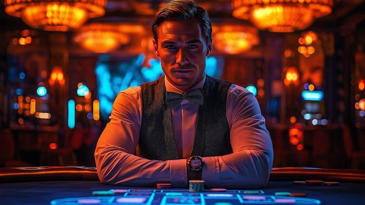 Antarmuka Baccarat dengan posisi Banker dan Player